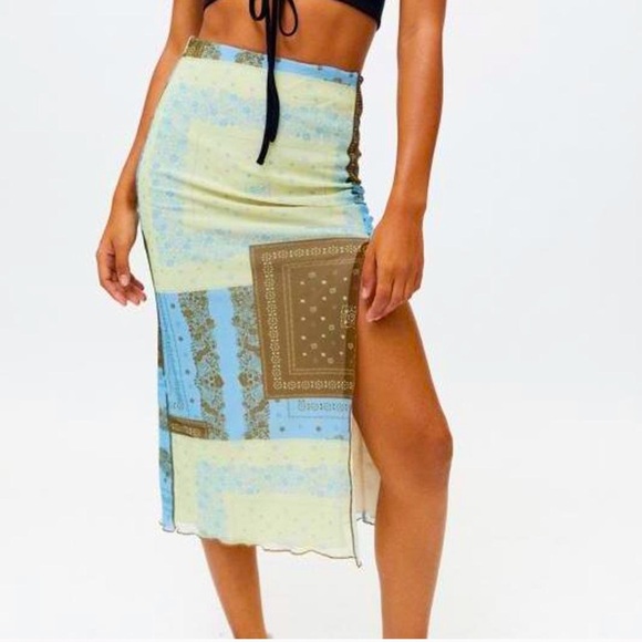 Urban Outfitters Y2K Vacation Wear Frankie Mesh Midi Skirt - Picture 1 of 11